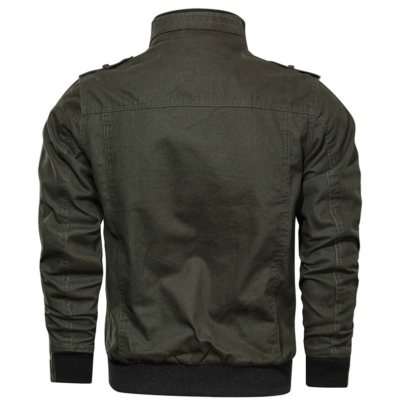 Multi-Pocket Military Bomber Jacket Men