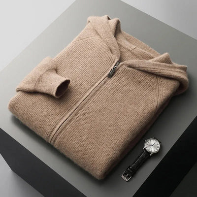 Knitted Zip-Up Hoodie Men
