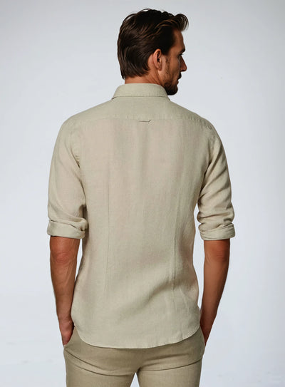 Barnaby - Old Money Khaki Linen Shirt