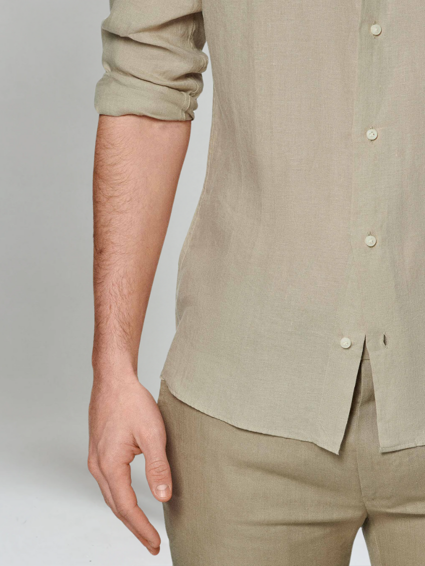 Barnaby - Old Money Khaki Linen Shirt