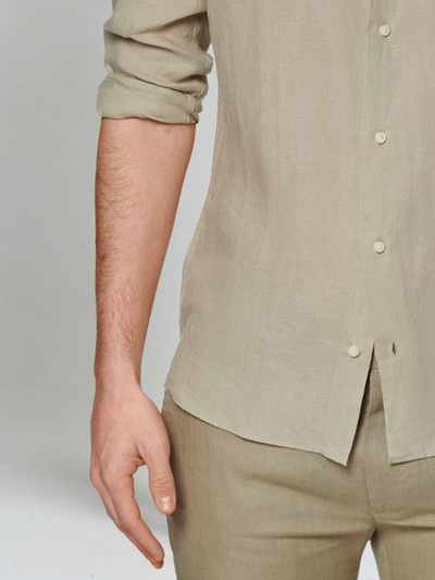 Barnaby - Old Money Khaki Linen Shirt