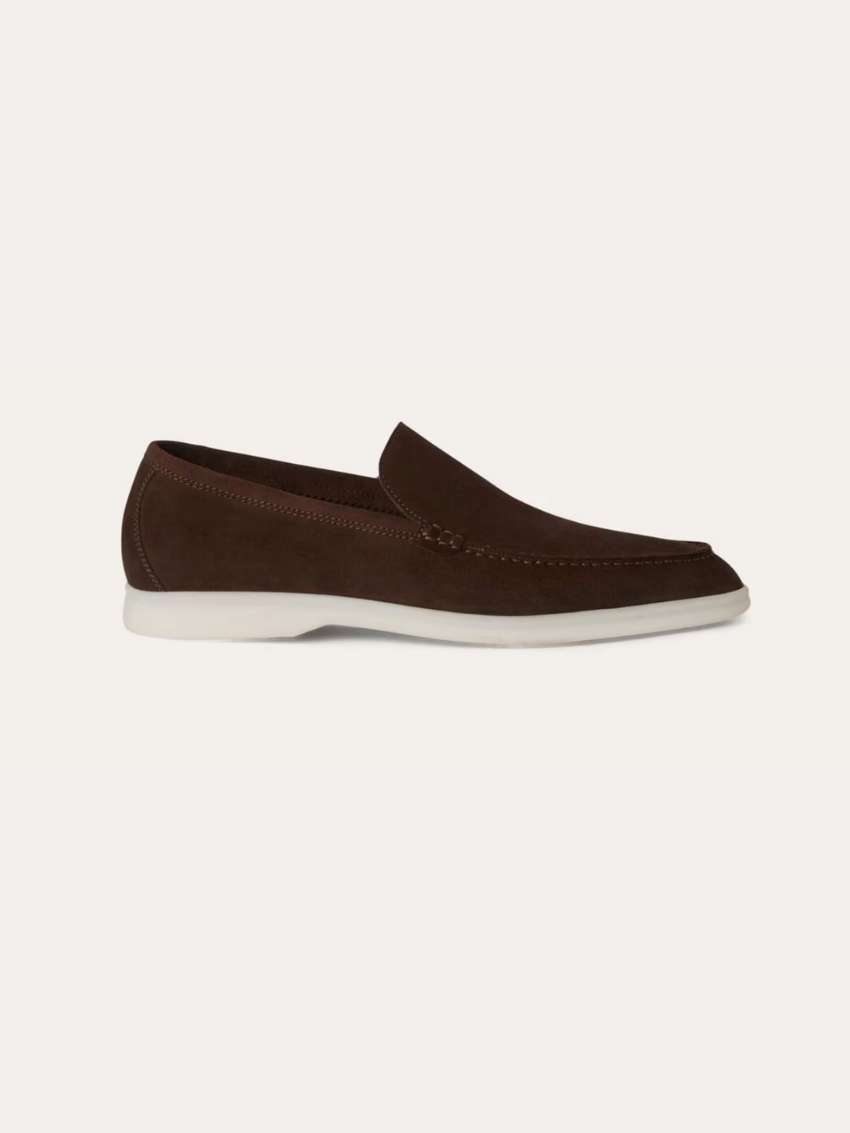 Molly - Dark Brown Suede Loafers
