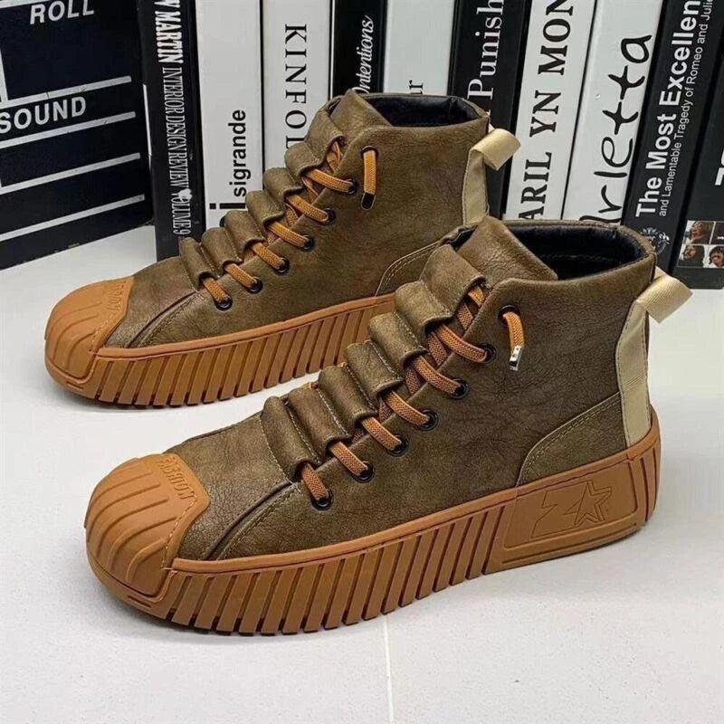 Stylish Lace-Up High Top Boots Men