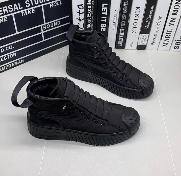 Stylish Lace-Up High Top Boots Men