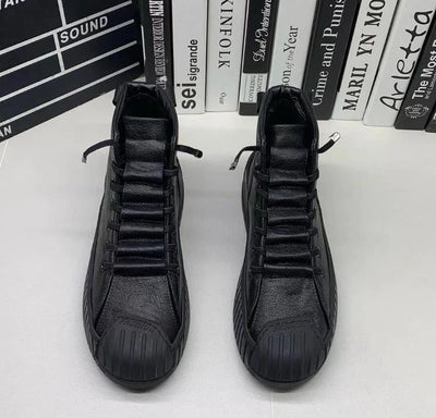 Stylish Lace-Up High Top Boots Men