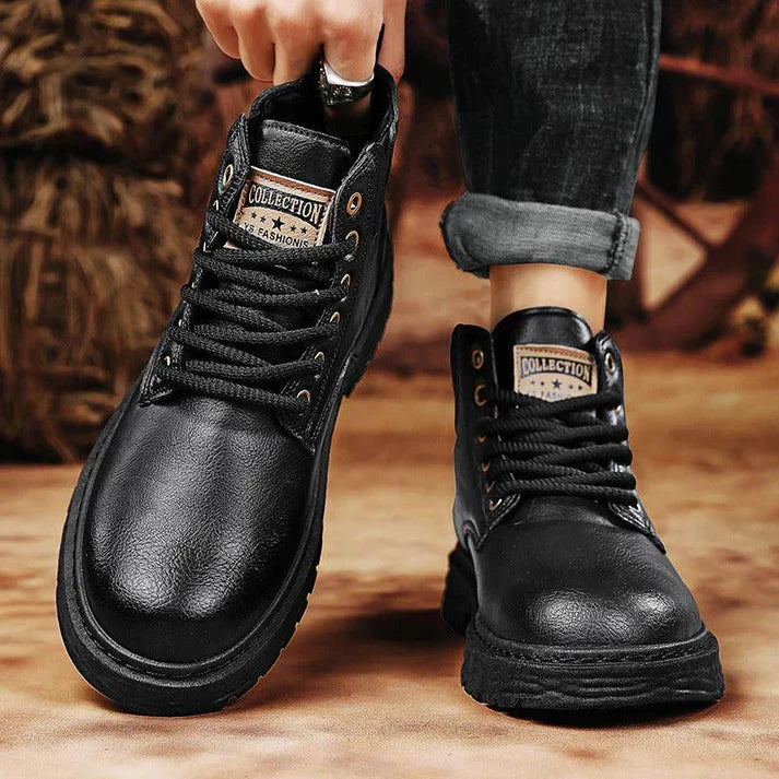 Durable High Boots Men PU Leather