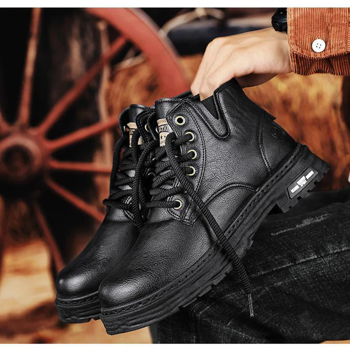 Durable High Boots Men PU Leather