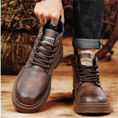 Durable High Boots Men PU Leather