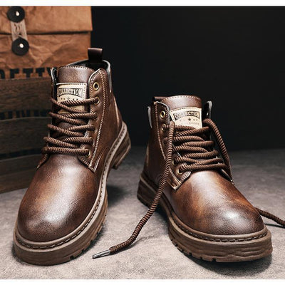 Durable High Boots Men PU Leather
