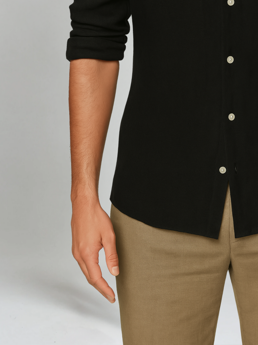 Beau - Old Money Black Linen Shirt