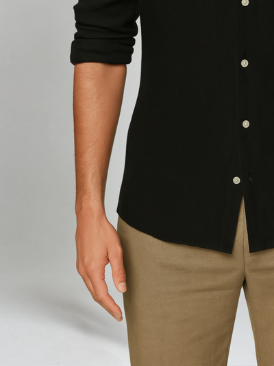 Beau - Old Money Black Linen Shirt